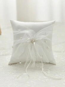 1入新娘婚禮小戒指枕西式婚禮禮品戒指道具弓形方形戒指枕珍珠新娘戒指枕西式婚禮用品