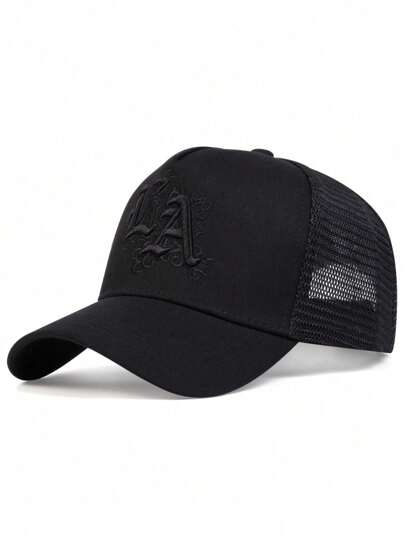 1pc Men's Fashionable Adjustable Sunscreen Casual Baseball Cap With Letter Embroidery "LOS ANGELES" Logo, Ideal For Spring And Autumn Traveling, Beach Parties And Outdoor Activities