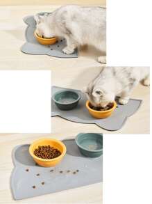 1 pièce, Placemat pour animal de compagnie, tapis pour chat et chien, anti-débordement, antidérapant, imperméable, placemat en silicone, facile à rincer, résistant à l'usure et durable, léger à plier, facile à stocker