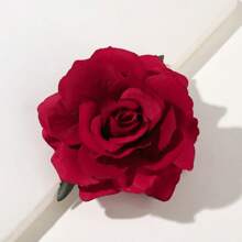 1 Peça Grampo de Cabelo Tipo Garra com Flor de Rosa de Cor Sólida, Acessórios Escolares