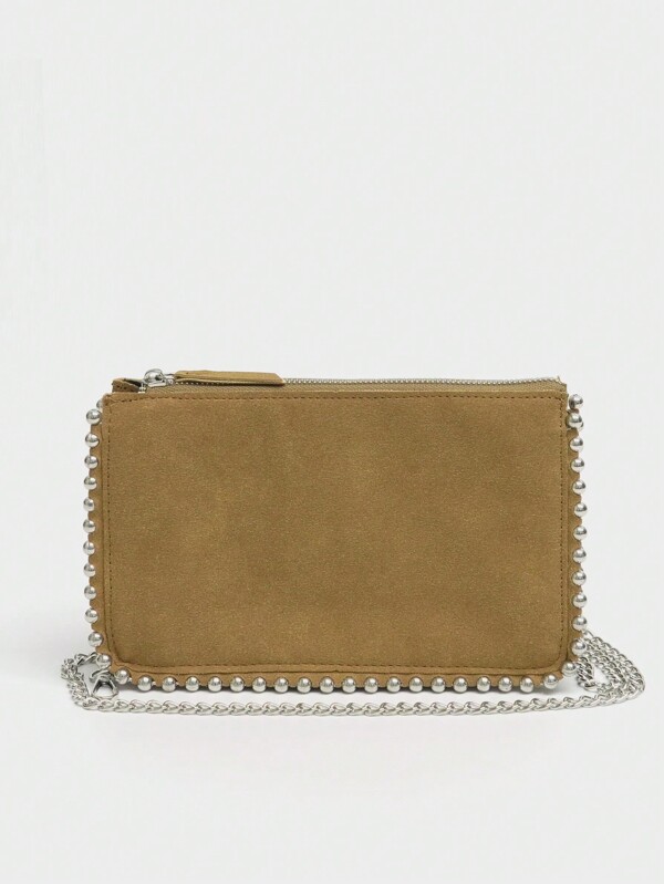 Fashionable Small Square Crossbody Bag That Can Also Be Carried As A Clutch For Evening Events