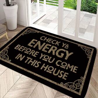 1pc Evil Eye Welcome Doormat, Check Ya Energy Front Door Name Doormat Entrance Floor Mat Interesting Doormat, Housewarming Gift Welcome Mat ,Room Decor