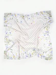 1 Stück Frühlings-/Sommer-bedrucktes, mehrfarbiges, florales Muster 110cm Quadrat Schal Hijab Bandana Haarband Winter Herbst für Frauen Abaya Verschleierte Kleidung