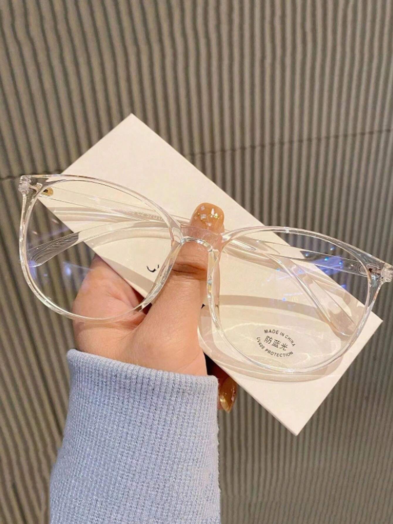 1pc Transparent Women's Frame, Large Square, Ultra Light, OverThe