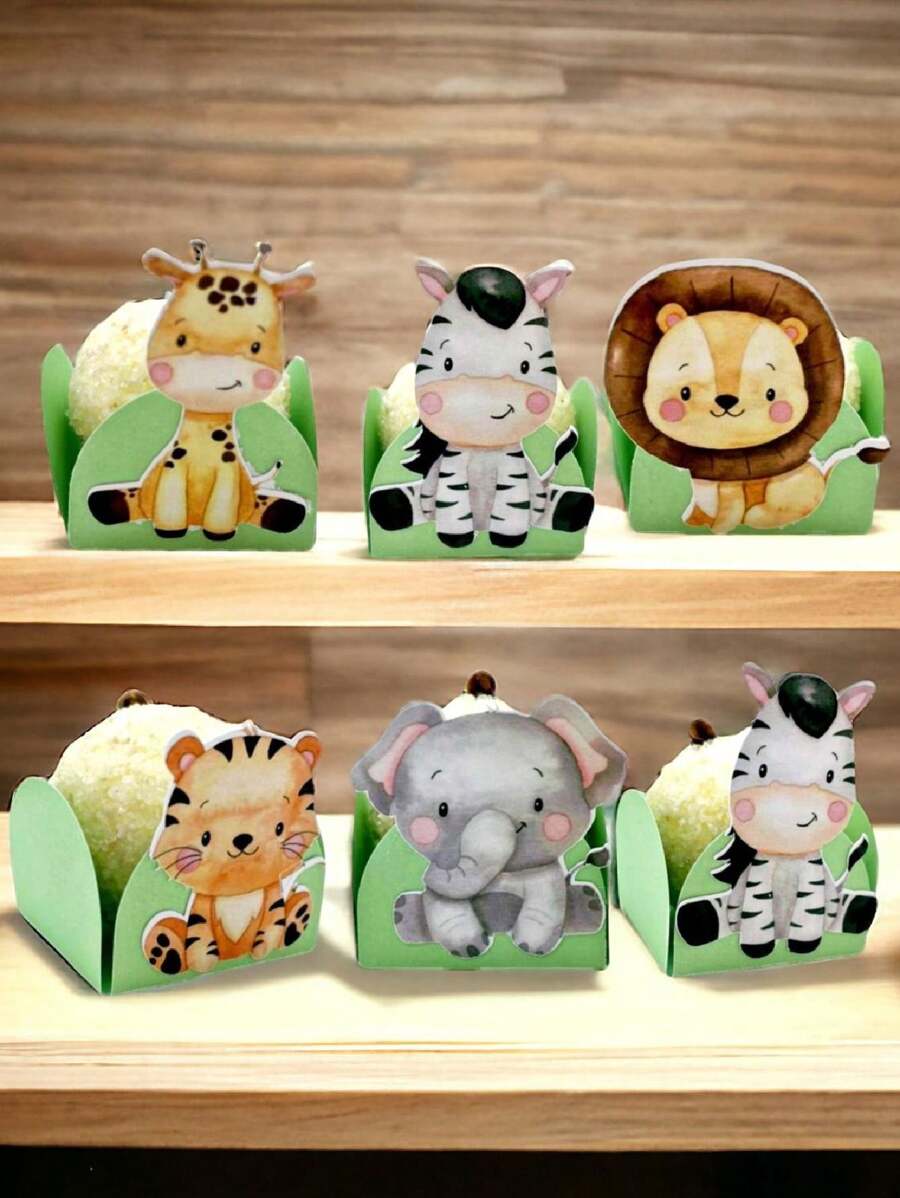 50 Forminhas Personalizadas Tema Safari