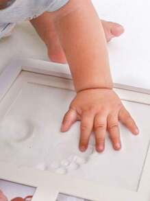 Kit per impronte dei piedini del neonato, kit per impronte di mani e piedi del neonato, cornice portafoto per ricordi del neonato, cornici per immagini per la nursery, kit stampo per impronte delle mani, regali per neomamma, articoli essenziali per neonati, regali per festa di nascità in bianco