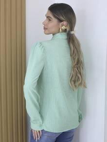 camisa listras - Verde Menta - Visão 2