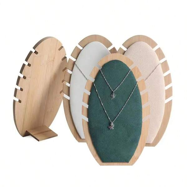 1pc Creative Necklace Pendant Display Stand Wood Jewelry Display Holder Detachable Stotage Rack Organizer For Tabletop Home Decoration