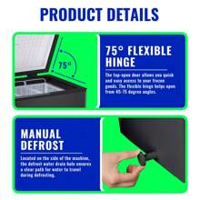 WANAI DEMULLER Deep Freezer Chest 3.5 Cubic Feet Freezers With Temperature Display Panel Mini Freezer With Removable Basket Suitable For Apartment Garage Dorm BLACK - Black - View 8