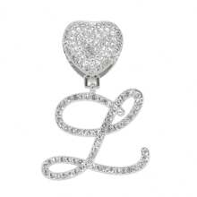 13 毫米银色链式脚链，女式草书吊坠，迈阿密链式脚链，女式嘻哈冰雪字母链式脚链详细图片按字母顺序排列在末尾 - 銀色 - 查看 31