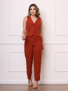 Women Two-Piece Outfits - 棕色 - 查看 2