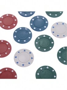 24 szt. 4-kolorowych żetonów Texas Poker, monety pamiątkowe, plastikowe żetony pokerowe w kolorze białym, czerwonym, zielonym, niebieskim do rodzinnej rozrywki, imprezy, gry, urodzin, świąt Bożego Narodzenia, gry dla par, gry imprezowej, gry noworocznej, gry do picia, prezentu walentynkowego, gry ślubnej, prezentu noworocznego