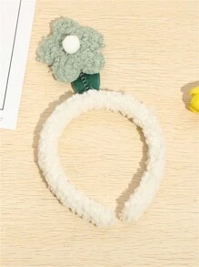 1pc Ladies Plush Hairband Small Flower Headband Lamb Hair Cartoon Hair Clip Hair Accessories For Daily Face Washing Valentine's Day Valentines,Hairband,Hair Hoop Headbands