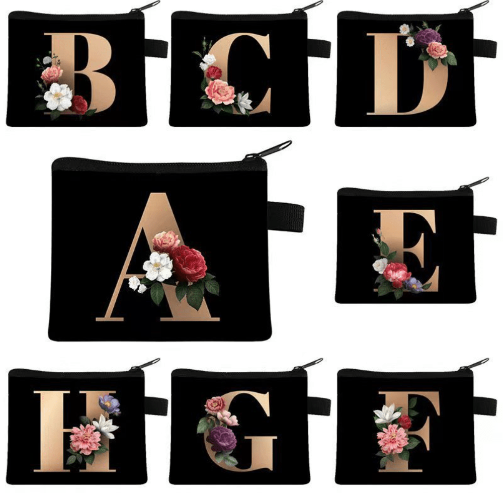 1 Pc 26 Letters Name Black Fashion Letters Ladies Makeup Bag Outdoor Wedding Travel Beautiful Bachelor Party Lipstick Storage Bag Storage Makeup Organizer Makeup Case