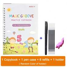 KIBEDI Libros de ejercicios de escritura Surco mágico inglés, libro de caligrafía para niños con letras, números, alfabeto. Regalo para escuela, estudiante, papelería, útiles escolares, aprender inglés, escritura en inglés, regalo para niños, libro de números, papelería escolar, práctica de caligrafía, aprender números, juguetes para niños, libro escolar, juguetes para niñas, libro de trazado, escritura para niños pequeños, libro de colorear por números, alfabeto, libro de colorear por número, libros para niños