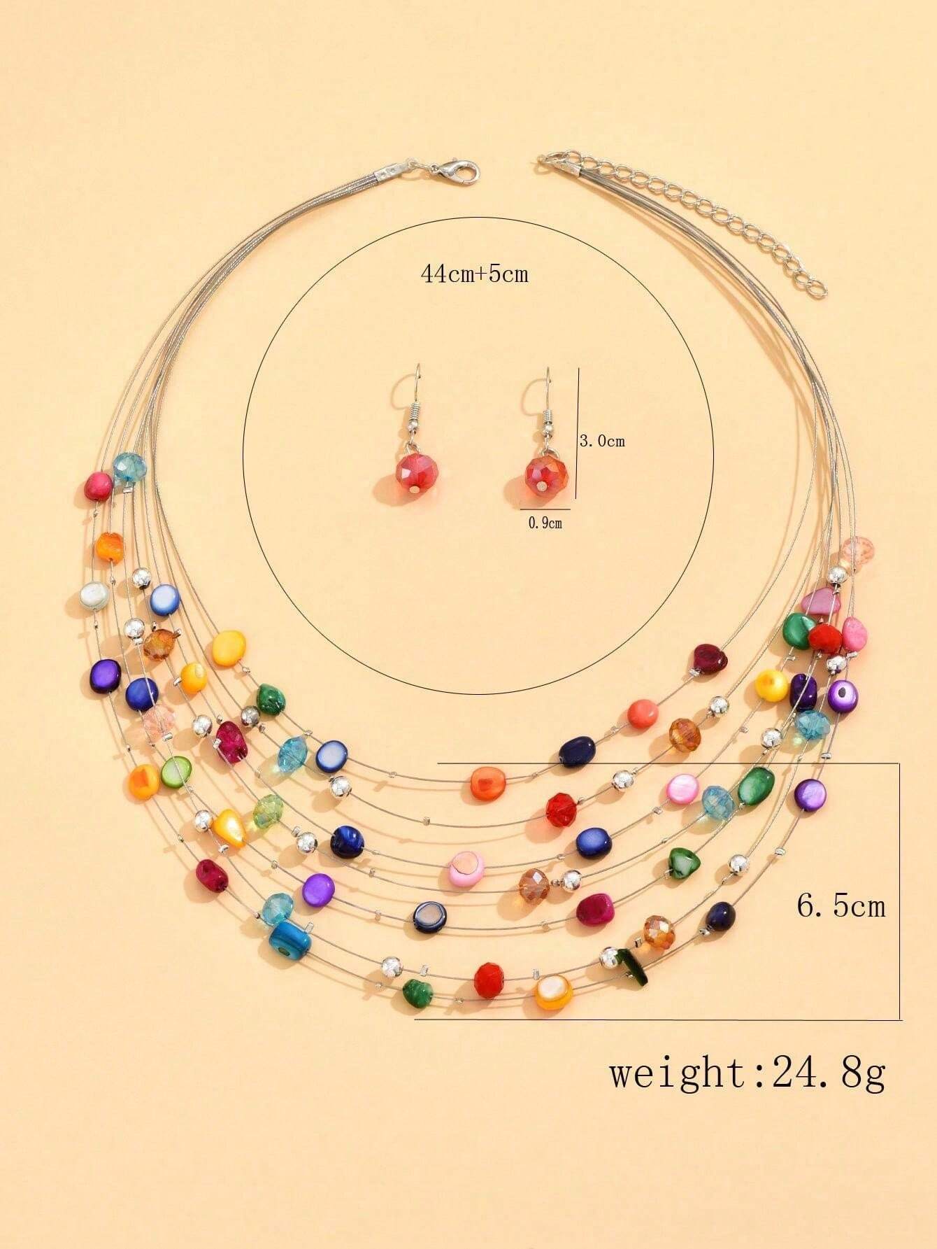 Collier Breloques Femme - Perles étoile De Mer Et Coquillage - Plaqué Or 14 Carats - Style Plage été
