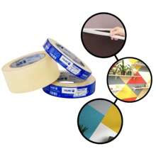Fita Crepe Uso Geral Branca 18X50 / 24x50 / 48X50 Tigre Fita Para Pintura Fita De Pintuta Fina Media Grossa - Branco - Visão 1
