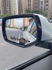 RandySticker Hallo Series-- English Inspirational Car Decoration Sticker Rearview Mirror Decal - Black Style a - View 1