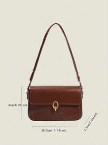 复古奢华女士包秋季新品百搭方形小众单肩斜挎包 - 棕色 - 查看 11