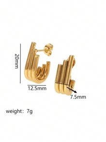Minimalist Cuff Hoop Earrings - Yellow Gold - View 10