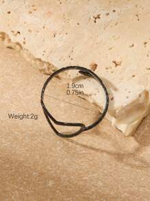 Nhẫn hở hình trái tim đơn giản dành cho nữ, thời trang cá nhân hóa, chất lượng, phong cách đơn giản và thanh lịch cho ngày lễ tình nhân, mẹ, mẹ, ngày của mẹ, quà tặng - màu đen - Xem 3