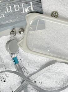 1 件猫耳设计女孩标签员工通行证工作卡保护套徽章夹带伸缩徽章卷轴卡夹卡夹钱包名片夹信用卡夹身份证夹卡片夹女士女士卡片钱包 - 灰色 - 查看 8