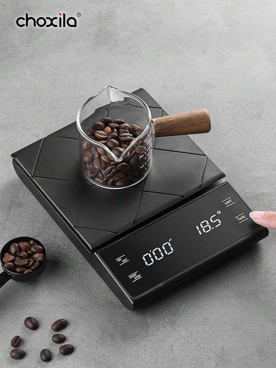 choxila 1pc Electronic Coffee Scale With Timer, 3kg/0.1g High Precision Espresso Coffee Scale With LCD Display, USB/Battery Powered, Kitchen Scale For Pour Over Coffee, Tea, Jewelry (Batteries Not Included), Essential For Back To School - Coffee Scale - View 1