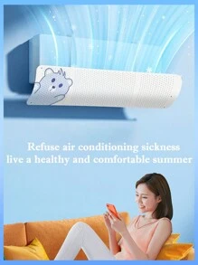 免打孔掛式空調風板室內通用防直吹風防風罩嬰兒孕婦抗寒風式擋板 - 藍色 - 查看 4