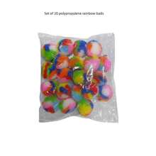 20pcs Boules de jouet pour chat en peluche de propylène de couleur arc-en-ciel, silencieuses, parfaites pour le jeu et le divertissement des chatons