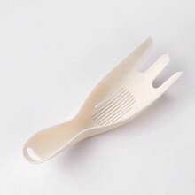 1pc Portable Picnic Cleaning Strainer Spoon Multifunctional Rice Washing Strainer Kitchen Utensil, Convenient And Safe For Grain Drainage And Cleaning - Beige - View 5