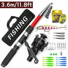 Spinning Fishing Rod Fiberand Reel Combo3M3.6M Telescopic Rod WithFishing Reel Max Drag 5kg Fishing - Red - View 9