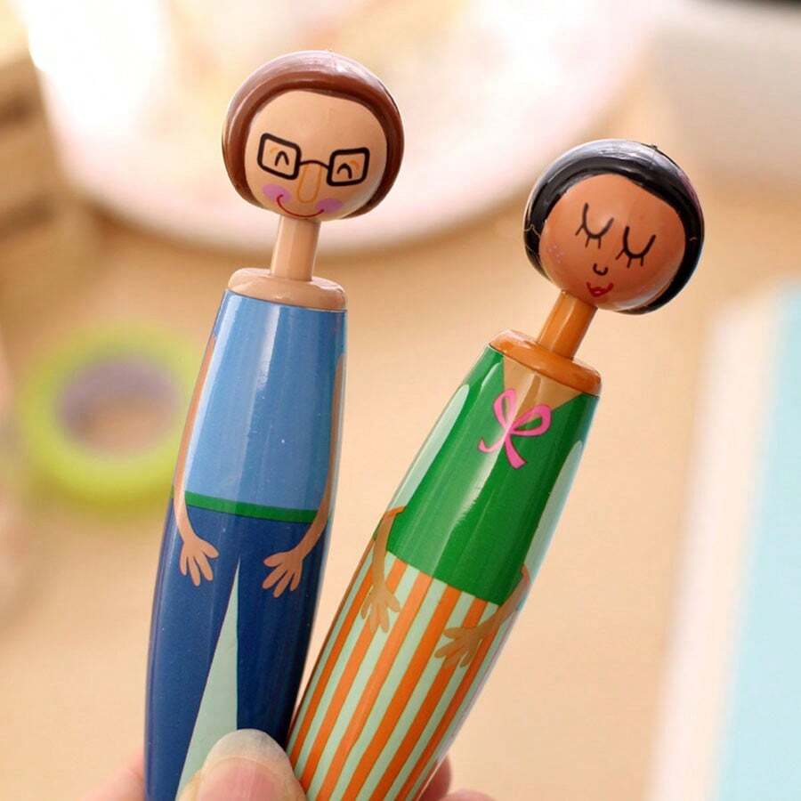 A Cartoon Ballpoint Pen Doll Creative Student Ballpoint Pen Press Action Toy Pen | SHEIN USA