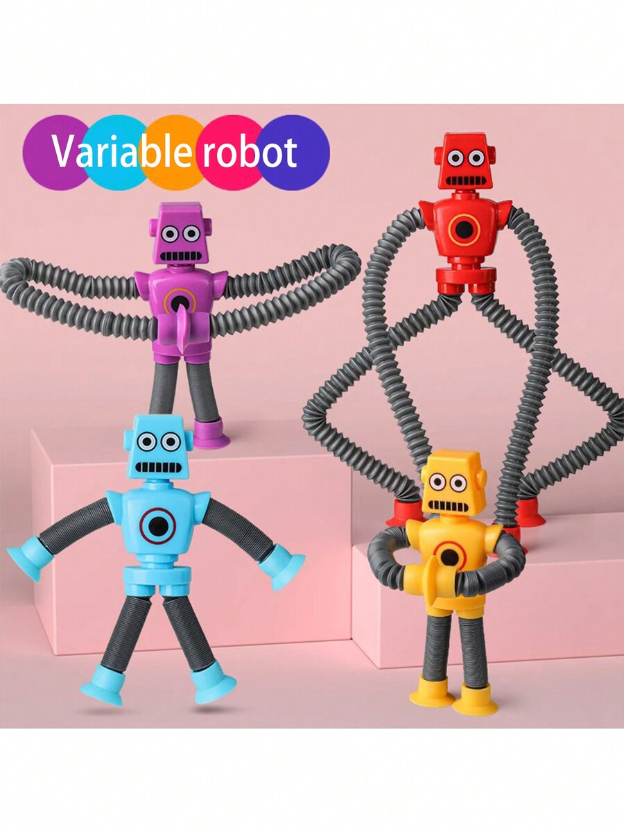 Stretch Pipe Robot Novelty Creative PressureRelief Toy Cartoon Suction
