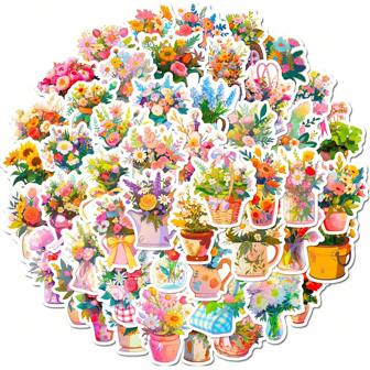 50入組花瓶防水DIY創意塗鴉貼紙，適用於吉他滑板水瓶槓頭盔雪板筆記型電腦手機殼冰箱門行李箱塗鴉貼紙