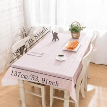 1pc Disposable Checkered  Tablecloth, Waterproof And Oil Resistant, Suitable For Hotels, Weddings, Banquets, Restaurants, Camping, Outdoor, Parties - Pink - View 5