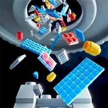 太空飛船火箭小顆粒創意組裝積木套裝，DIY室內家具裝飾，精美桌面擺件，完美生日禮物 - 彩色 - 查看 4