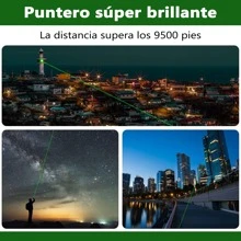 SHIXIONG Linterna de luz verde, Portátil de alta potencia con carga USB para exteriores, Adecuado para Acampar, Cazar, Caminar, Astronomía y Emergencia - Verde - Ver 2
