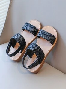 Sandales d"été pour filles Nouvelles sandales tissées de princesse pour filles coréennes pour enfants Nouveau style de printemps et d"été 2024 à bout ouvert