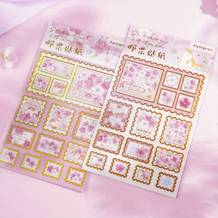 Cloud Cherry Blossom Stamp Stickers, HighValue Spring Cherry Blossom