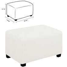 1PC Stretch Square Ottoman Cover Folding Storage Stool Furniture Protector Soft Rectangle Slipcover - White - View 6