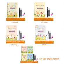 KIBEDI Libros de ejercicios de escritura Surco mágico inglés, libro de caligrafía para niños con letras, números, alfabeto. Regalo para escuela, estudiante, papelería, útiles escolares, aprender inglés, escritura en inglés, regalo para niños, libro de números, papelería escolar, práctica de caligrafía, aprender números, juguetes para niños, libro escolar, juguetes para niñas, libro de trazado, escritura para niños pequeños, libro de colorear por números, alfabeto, libro de colorear por número, libros para niños