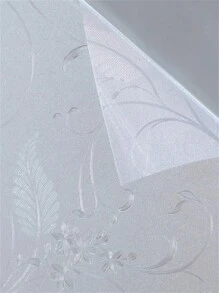 Película de Vidro Estática com Flores Gravadas para Privacidade, Película para Porta de Vidro sem Adesivo, Controle de Calor e Proteção contra Raios UV para Decoração de Escritório e Casa