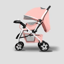 Carriola De Bebé Ultra Premium Plegable - Rosa - Ver 3
