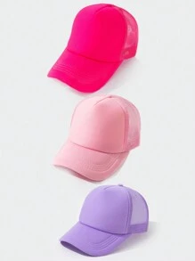 3pcs Solid Color Casual Mesh Breathable Women Baseball Cap,Summer,Beach,Hat - Multicolor - View 12