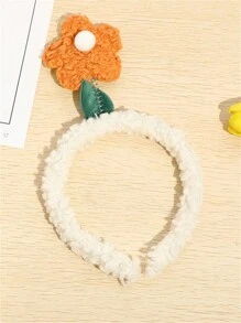 1pc Ladies Plush Hairband Small Flower Headband Lamb Hair Cartoon Hair Clip Hair Accessories For Daily Face Washing Valentine's Day Valentines,Hairband,Hair Hoop Headbands