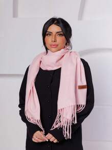 Cachecol Lenço Longo Feminino Encharpe Pashmina Cor Lisa Para Inverno