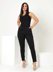 Women Pants - 黑色 - 查看 2