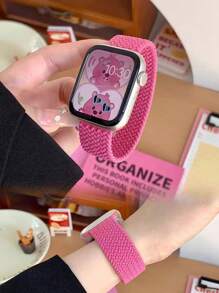 1 Stück bequetes elastisches Nylongeflecht Uhrenarmband kompatibel mit Ultra/SE/Serie 10/9/8/7/6/5/4/3/2/1, 45/49/38/40/41/42/44/46mm