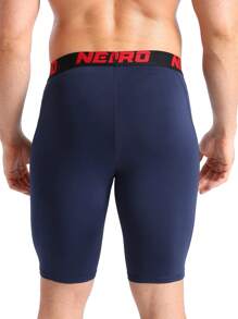 NELEUS Boyfriend Style Men's 3 Pack Running Compression Shorts With Pockets - Blue,Navy,Red#3 - View 7