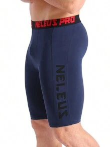 NELEUS Boyfriend Style Men's 3 Pack Running Compression Shorts With Pockets - Blue,Navy,Red#3 - View 8